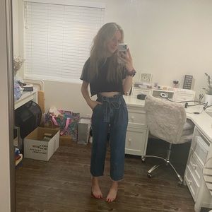 high waisted paper bag jeans!